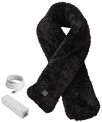 OSDFFI Écharpe chauffante USB avec 3 niveaux de contrôle, coussin chauffant électrique avec batterie externe 1200 mAh, rechargeable pour homme et femme, gris, M