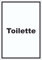 Toilette Aufkleber mit Text Klo WC hochkant A9 (37x52mm)