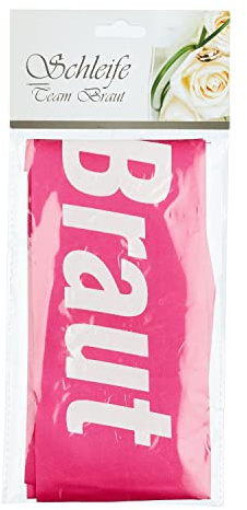 schenken-24 Team Braut Schärpe Pink JGA Accessoire Hochzeit