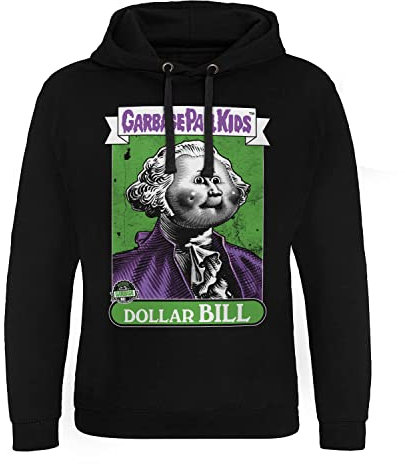 Garbage Pail Kids Licenciado Oficialmente Dollar Bill Epic Sudaderas con Capucha (Negro), Large