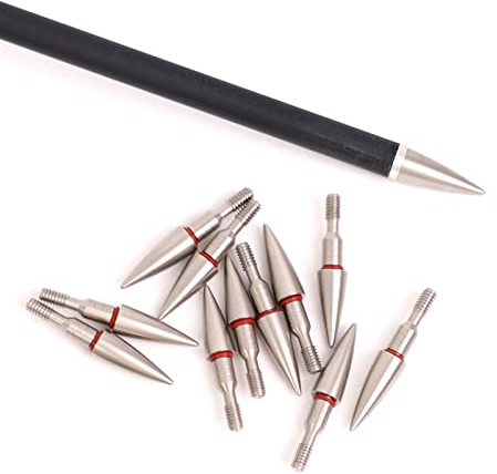 Lamehfyo 6pcs Bogenschießen Pfeilspitze Pfeilzielfeld Punkte 70-125 Grain Einschraubpfeilspitzen Zielübungspfeilspitze für Compoundbogen Recurvebogen