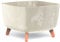 URBNLIVING Medium Square Low Modern Look Planter Flower Plant Pot Indoor Outdoor Garden Decor Wooden Look Legs (Cream)