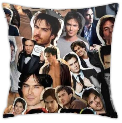 Ian-Somerhalder Überwurf-Kissenbezug, quadratischer Kissenbezug, Kissenbezug für Sofa, Couch, Schlafzimmer, Wohnzimmer, Büro, Zuhause, Auto, Dekoration, 45,7 x 45,7 cm