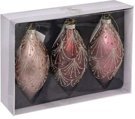 FEERIC LIGHTS & CHRISTMAS Christbaumkugeln Nouvelle Orléans 3er-Set aus Glas D 13 cm