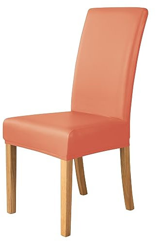 iEventStar PU Leder Stuhlhussen Kunstleder Sitzbezüge sitzfläche Lederoptik Wasserdicht Dehnbarer Stuhlbezug (2, Orange)