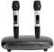 K8 Wireless Karaoke-Maschine, Tragbares Glasfaser-Koaxiaesangsmaschinensystem mit 2 Drahtlosen Mikrofonen, Drahtloses 5.0 Karaoke-Home-Mic-Echo-Mischsystem (EU-Stecker)
