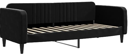 vidaXL Tagesbett, Gästebett 2-in-1, Sofabett Schlafsofa für Schlafzimmer Wohnzimmer, Bettsofa Sofa, Modernes Design, Schwarz 80x200cm Samt