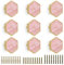 EVERGD 27mm Pure Copper Handle Shell Brass Gold Wardrobe Kitchen Cabinet Door Knobs Drawer Cupboard Hardware Pull Handle Clothes Coat Hook Modern Simple (9, Hexagon-Pink 25mm)