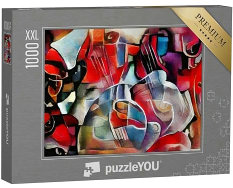 Puzzle 1000 Teile XXL „EIN Strauß schöner Blumen im Stil von Picasso und Kandinsky“ – aus der Puzzle-Kollektion Künstler