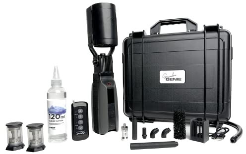 PMI SmokeGENIE Nebelmaschine, tragbare kabellose Rauchmaschine mit Fernbedienung für Fotografie, Veranstaltungen im Freien, Partys, Bühneneffekte, Hochzeiten oder Halloween (professionelles Set)
