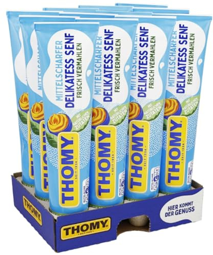 Thomy Delikatess Senf mittelscharf 100 Mililiter Tube, 12 Stücks