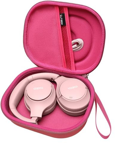 LTGEM Headphone Case Compatible with JBL Tune 510BT/520BT/720BT/770NC & JBL Live 460NC/660NC/670NC/770NC/760NC & TOZO HT2 Wireless Bluetooth Over-Ear Headphones, Rose Red(Case Only)