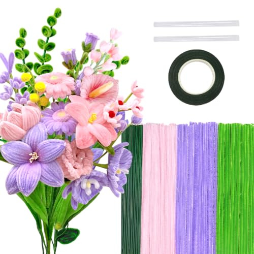 TOAOB 200pz Scovolini Colorati Set per Lavoretti Pipe Cleaner Series Viola | per Fiore Fai Da Te, Arte, Artigianato Decorazion Fai da Te