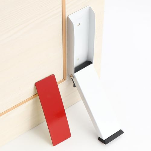 Quixotical Durable Kick Down Door Stoppers - Heavy Duty Stainless Steel Door Stoppers, No Drilling, Anti-Slip, Self-Adhesive Door Holder for Home, Office, Bedroom, and Kitchen Doors(White)