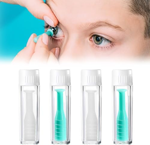 4 Pezzi Ventosa per Lenti a Contatto Morbide, Applicatore Lenti a Contatto, Ventosa per Togliere Lenti a Contatto Rigide, Ventose Lenti Silicone, Portatile Lgienico per Viaggi Uso Quotidiano (Verde)