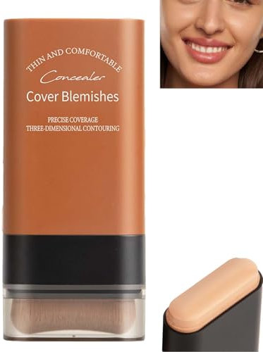 Vivien Beauty Foundation Stick,2-in-1-Foundation-Stick mit Pinsel,Double Head Foundation Make-up Stick, langanhaltendes,Natürlich Mattes Finish,Wasserfest, für Alle Hauttypen (Rosa Farbe, 20G)