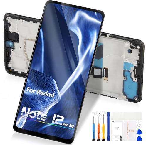 Para Xiaomi Redmi Note 12 Pro 5G LCD Pantalla Reemplazo - para Redmi Note 12 Pro 5G LCD Pantalla Táctil 22101316C 22101316I 22101316G Digitalizador Reemplazo Vidrio Montaje con Marco