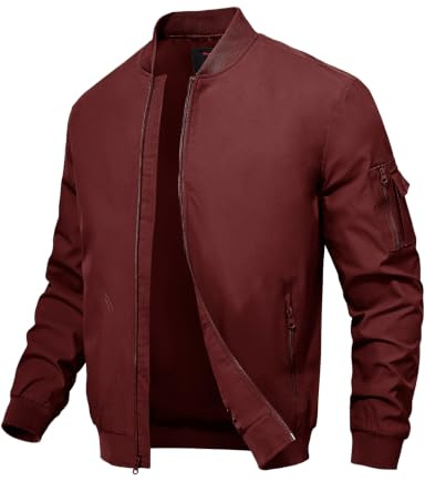 donhobo Herren Bomberjacke Leichte Windbreaker Übergangsjacke Blouson Jacke | Frühling Herbst Fliegerjacke Atmungsaktive Outdoorjacke Wasserabweisende Pilotenjacke Dünne Windjacke Freizeitjacke