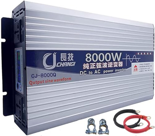 6000w 8000w 10000w 12000w Pure Sine Wave Power Inverter Dc 12v 24v 48v 60v 72v Input To Ac 110v 120v 220v 230v Output Converter,inverter Charger For Home,rv,truck,off-grid Sola, 8000W, 60Vto110V