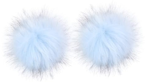 JOINPAYA Künstliche Wollkugel Dekoration 2 Stück Blau für Kleidung und Hüte