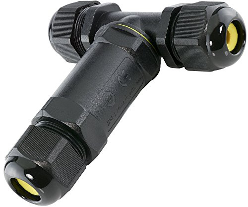 SSC-LUXon® wCable Verbindungsmuffe T-Stück IP68 Wasserdicht 5-polig - Verbindungsbox Kabelverbinder T-Form für Kabel Ø 4-14 mm in schwarz