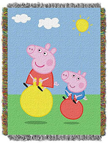Northwest Peppa Pig Bounce gewebte Wandteppich, 121,9 x 152,4 cm Überwurf-Decke, Polyester, 48 x 60