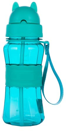 Sigdio Gourde pour Enfants Bouteille d'eau Enfant garçons et filles avec Paille sans BPA Gourde Sport pour Maison, École et Activités extérieure (Bleu clair -1)