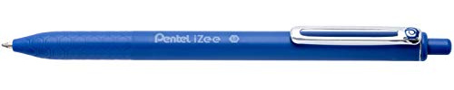 Pentel BX470-C Kugelschreiber iZee, Druckmechanik, Metallclip, 0, 5 mm Strichstärke, 12 Stück, Blau