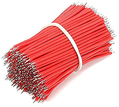 Red 400 Pcs 6cm Flexible Breadboard Jumper Wires PVC Soldering Brushless Motor Double-end Tinning Connector Cable for Weldin