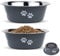 PETTOM Gamelle Chien INOX (Lot de 2, 2x2020 ML, Diamètre 23,7cm), Gamelle Eau Croquette pour Chien Grand Moyen Petit en Acier Inoxydable, Base Antidérapante