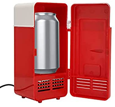 Frigo Portatile USB, Raffreddamento Termico Mini USB Compatto, Frigorifero A Lattina Singola Per Refrigerazione A Semiconduttore A Basso Decibel A Risparmio Energetico per Auto(rosso)