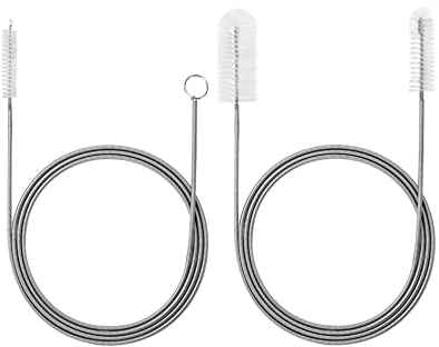 QWORK 2 pièces Brosse de Nettoyage Flexible, Tuyau Brosses de Nettoyage, utilisée pour Nettoyage Aquarium, Trou de vidange de réfrigérateur, Nettoyage d'évier, 155 cm