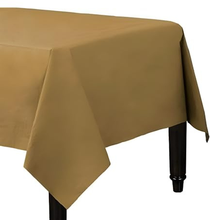 Karrma Ltd. 4 x Gold Paper Table Cloth 90 x 90cm Disposable Table Cover For All Occasions Baby Shower, Wedding, Birthday, Christmas, Halloween, Easter Party Decorations