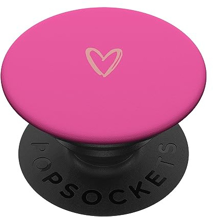 Rosa Pink Minimalistisch Herz PopSockets Klebender PopGrip