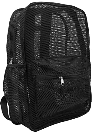 Weikeya Netz Rucksack , leicht , strapazierf?hig , College Studenten Rucksack , gro?e Kapazit?t , waschbar f¨¹r Sport am Strand (schwarz) , Campingeinkommen