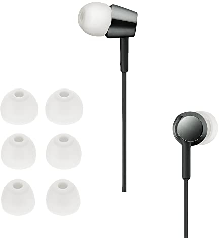 kwmobile 6 Almohadillas Compatible con Sony WI-C300 / WI-C400 / MDR-XB55AP / MDR-EX155AP - Eartips para Cascos - 3 tamaños S M L - Blanco