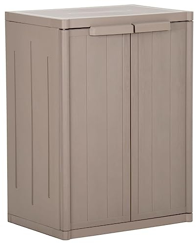 vidaXL Gartenschrank Braun 65x45x88 cm PP Holz-Optik
