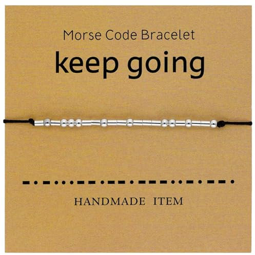 Tidefire Morsecode Armbänder für Frauen Männer Geheime Armreif Freundschaft Armband mit (MS009 Mach weiter)