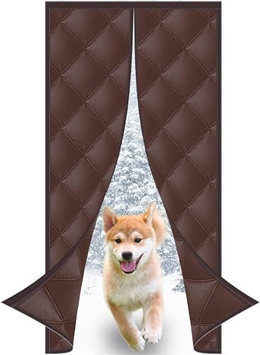 130 * 235cm(W*H),Magnet Wärmeschutzvorhang Für Türen Thermo Türvorhang, Winddicht, Wasserdicht Thermovorhang, Selbstschließend Wärmevorhang Kälteschutz