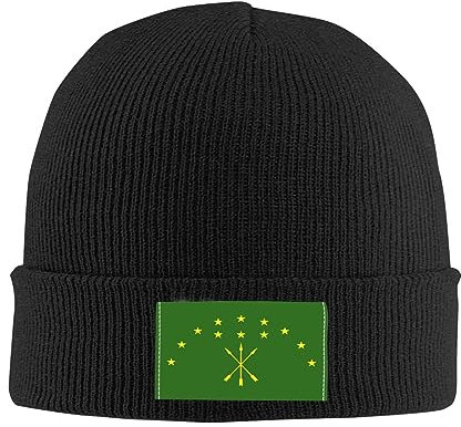501 Beanie Mütze Tscherkessische Flagge Schwarz Strickmütze Bequeme Beanie Hat Klassisches Cuffed Hats Für Wandern Radfahren Laufen