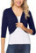 Gyabnw Cardigan Corto Donna Bolero Donna 3/4 Maniche Lavorato a Maglia Elegante Cotone Corto con Scollo a V, Adatto per Bretelle, Gonna Lunga,Gilet, Jeans, Gonne alla Moda A-Blu,M