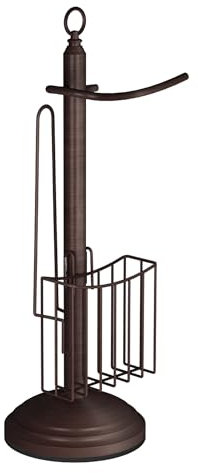 nu steel Supporto per giornali e riviste per bagno, porta rotolo di carta igienica, diametro 27,9 cm x altezza 63,5 cm, finitura, bronzo lucidato a olio