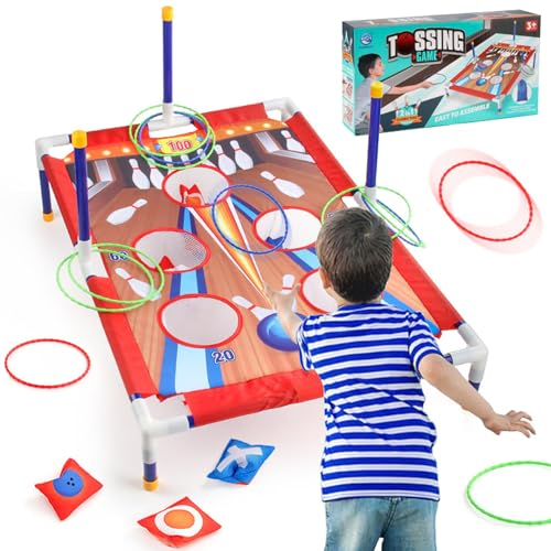 Hengrongshen Cornhole,Das Sandsack-Wurfset Enthält x6 Sandsäcke,x6 Reifen Cornhole Spiel,Wurfspiel,Sackloch Spiel Geeignet für Campus-Aktivitäten,Eltern-Kind-Interaktion und Spielen im Freien