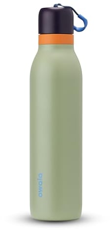 Owala FreeSip Twist Insulated Stainless Steel Water Bottle with Straw for Sports and Travel, 710ml, Blue, Green (Camo Cool)