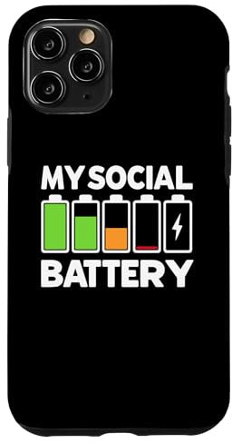 iPhone 11 Pro Battery Low Energy Anti Social for Introverts Case
