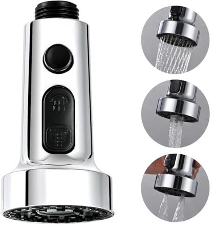 3 Modos Alcachofa de Ducha para Grifo Cocina Extraible,Cabezal de Alcachofa de Recambio para Ahorrar de Agua,Alcachofa de Fregadero,Universal G1/2