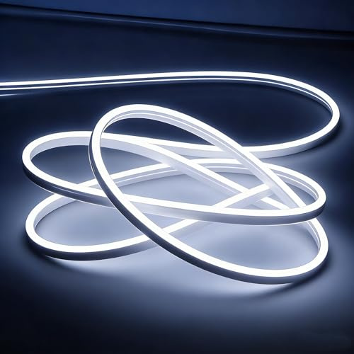 OWOFYDR Neon LED Strip Lights 12V 6500K Cool White IP65 Waterproof Silicone