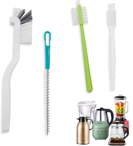 LAKJUOZ Cepillos De Limpieza 4 Piezas, Juego De Cepillos De Limpieza De Mango Largo Mejorado, Para Tazas, Biberones, Pajitas, Termo, Limpieza, Cocina, Baño, Esquina, Grifo,Limpia Botellas Por Dentro