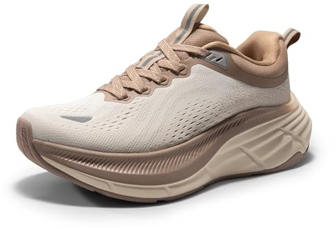 NORTIV 8 Women's Walking Shoes Cushion Comfortable ActiveBreeze Running Tennis Shoes Non-Slip Workout Gym Sports Athletic Breathable Fashion Sneakers,Size 8,Beige/Khaki,SNWS248W
