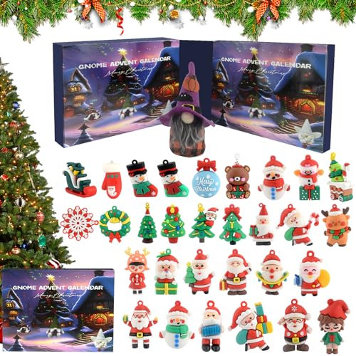 KutaKuta 2024 Weihnachten Gnome Adventskalender, Wichtel Adventskalender 2024, 24 Tage Wichteldekoration Weihnachts-Adventskalender,